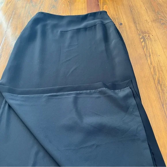 Giorgio Armani Black 100% Silk Maxi Straight Skirt in 46EU (10US) or L - Picture 3 of 16